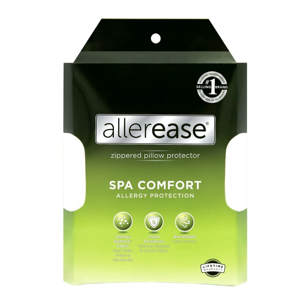 Allerease Spa Comfort Zippered Pillow Allergy Protection Standard/Queen 20 x 28"